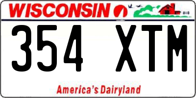 WI license plate 354XTM