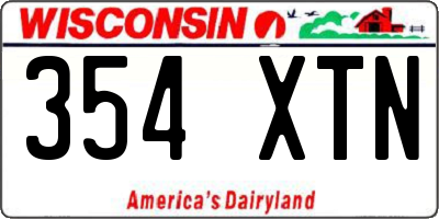WI license plate 354XTN
