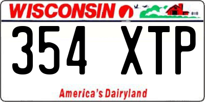 WI license plate 354XTP