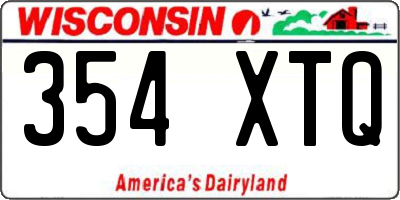 WI license plate 354XTQ