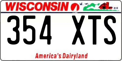 WI license plate 354XTS