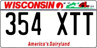 WI license plate 354XTT