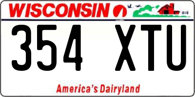 WI license plate 354XTU