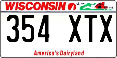 WI license plate 354XTX