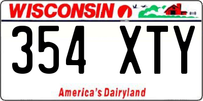 WI license plate 354XTY