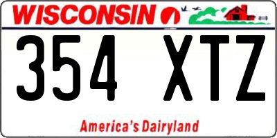 WI license plate 354XTZ