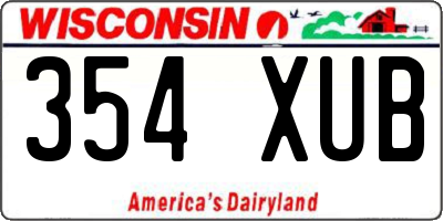 WI license plate 354XUB