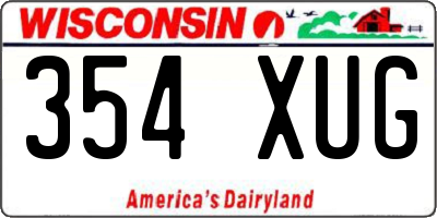 WI license plate 354XUG