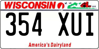 WI license plate 354XUI