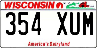 WI license plate 354XUM