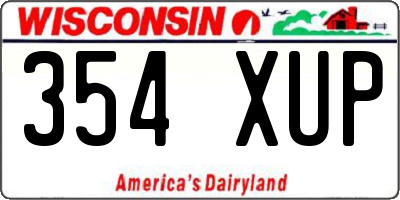 WI license plate 354XUP