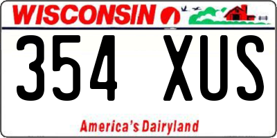 WI license plate 354XUS