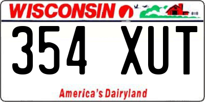 WI license plate 354XUT
