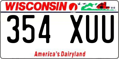 WI license plate 354XUU