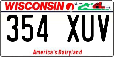 WI license plate 354XUV