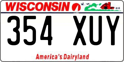 WI license plate 354XUY