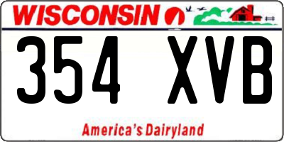 WI license plate 354XVB