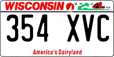 WI license plate 354XVC