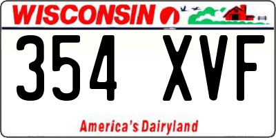 WI license plate 354XVF