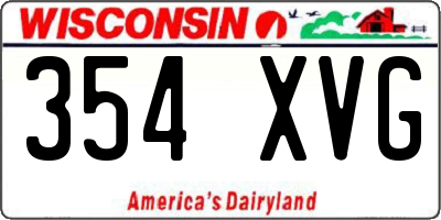 WI license plate 354XVG