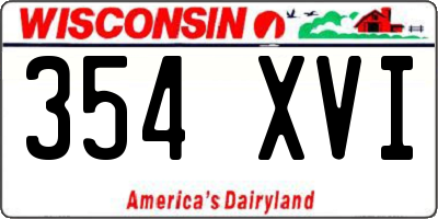 WI license plate 354XVI
