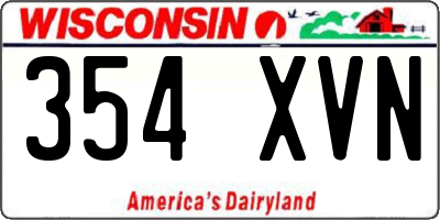 WI license plate 354XVN