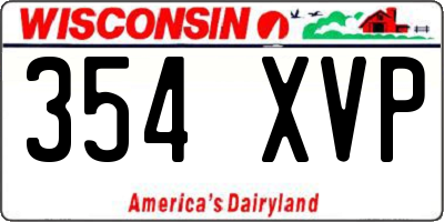 WI license plate 354XVP