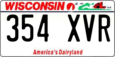 WI license plate 354XVR