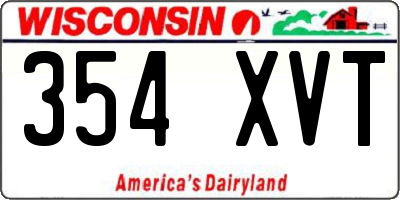 WI license plate 354XVT