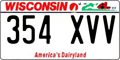 WI license plate 354XVV