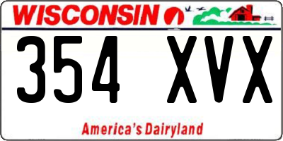 WI license plate 354XVX