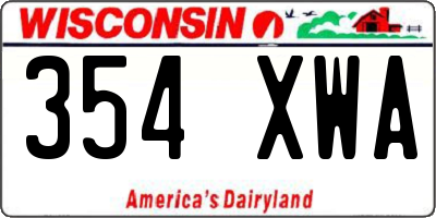WI license plate 354XWA