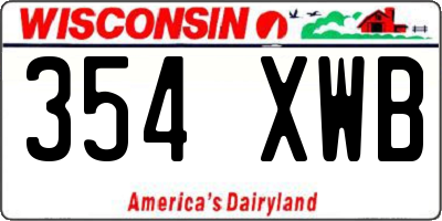 WI license plate 354XWB