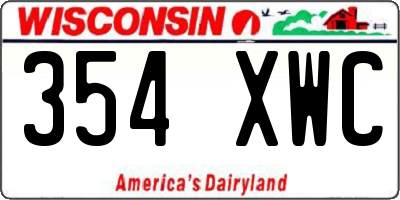 WI license plate 354XWC