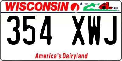 WI license plate 354XWJ