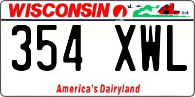 WI license plate 354XWL