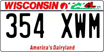 WI license plate 354XWM