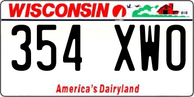 WI license plate 354XWO