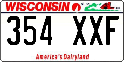 WI license plate 354XXF