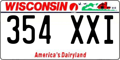 WI license plate 354XXI