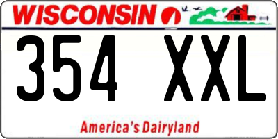 WI license plate 354XXL