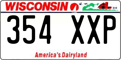 WI license plate 354XXP