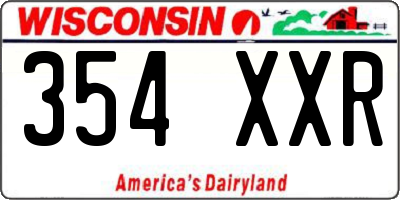 WI license plate 354XXR