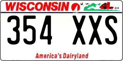 WI license plate 354XXS