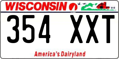 WI license plate 354XXT