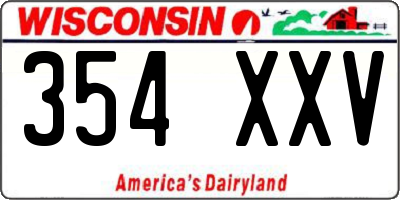 WI license plate 354XXV