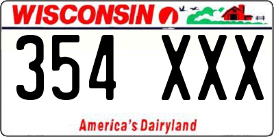 WI license plate 354XXX