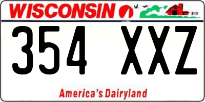 WI license plate 354XXZ