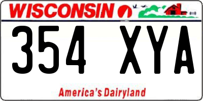 WI license plate 354XYA