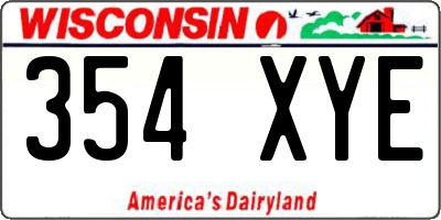 WI license plate 354XYE
